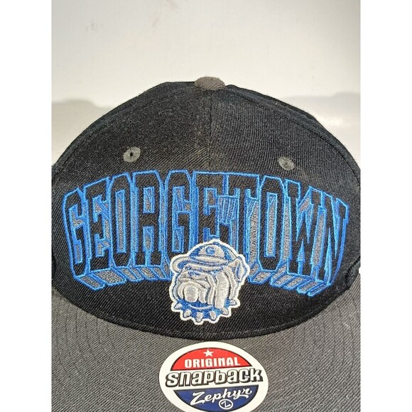 Vintage Georgetown Hoyas Snapback Hat Navy Blue Embroidered Adjustable Cap - Picture 2 of 9